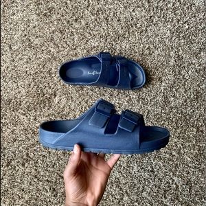 SOLD Double Strap Slides in Navy